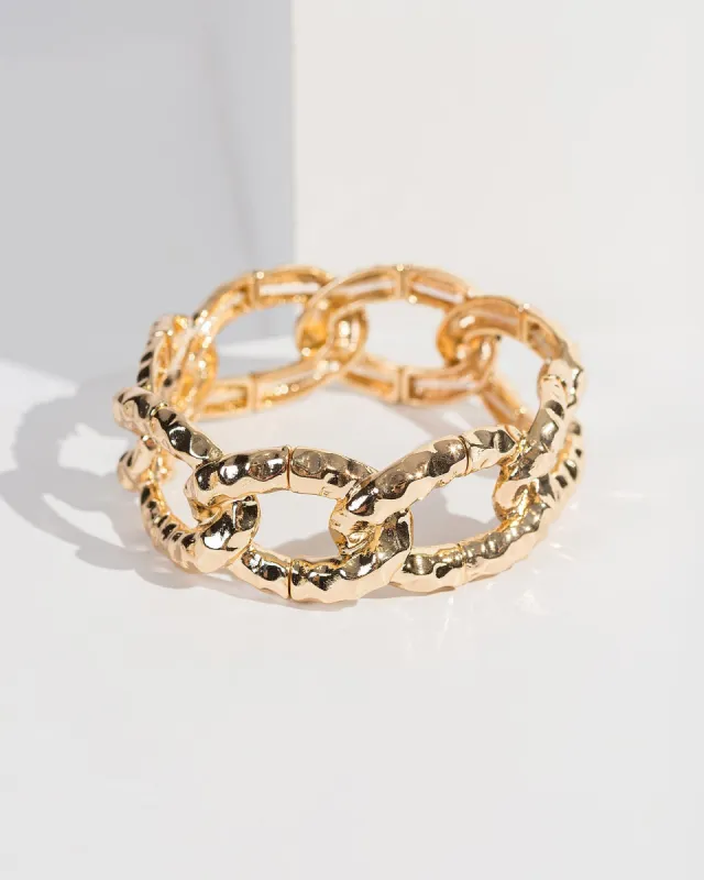 Gold Chunky Textured Chain Bangle sold by Collete Hayman