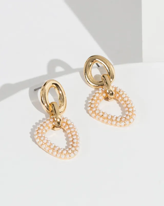 White Pearl Studded Earrings sold by Collete Hayman