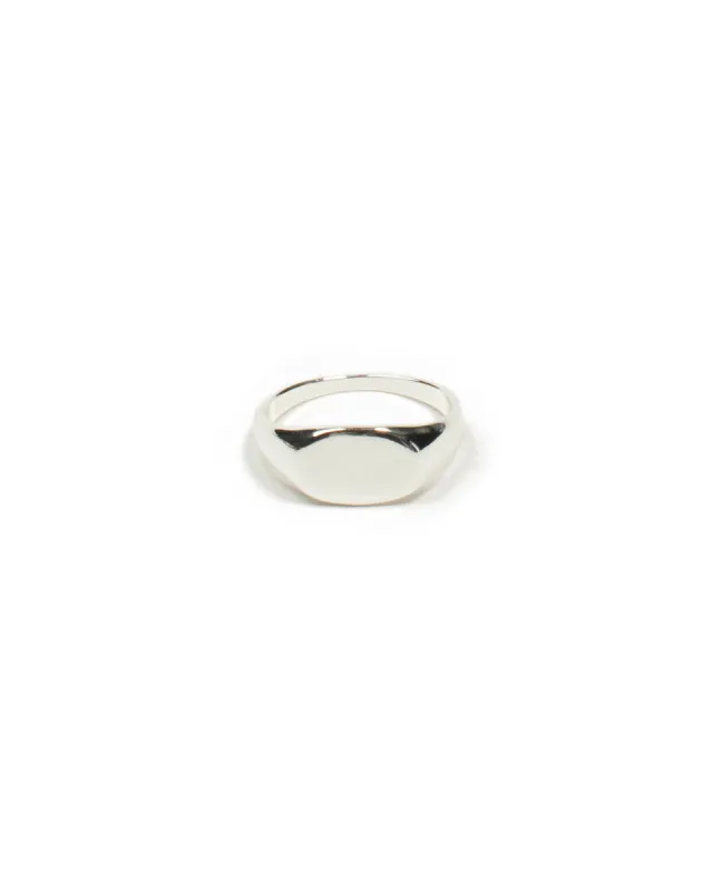 Silver Tone Signet Metal Ring - Large sold by Collete Hayman