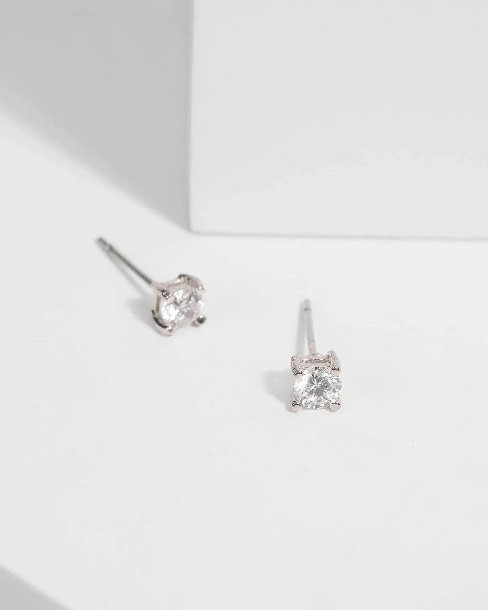 Silver 4mm Cubic Zirconia Claw Stud Earrings sold by Collete Hayman