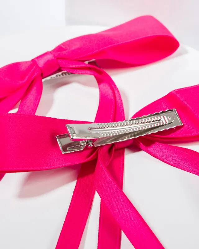 Pink 2 Pack Thin Bow Hair Slides sold by Collete Hayman