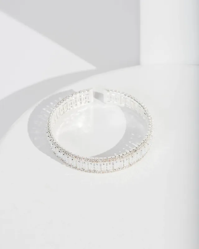 Silver Crystal Red Cuff Bracelet sold by Collete Hayman
