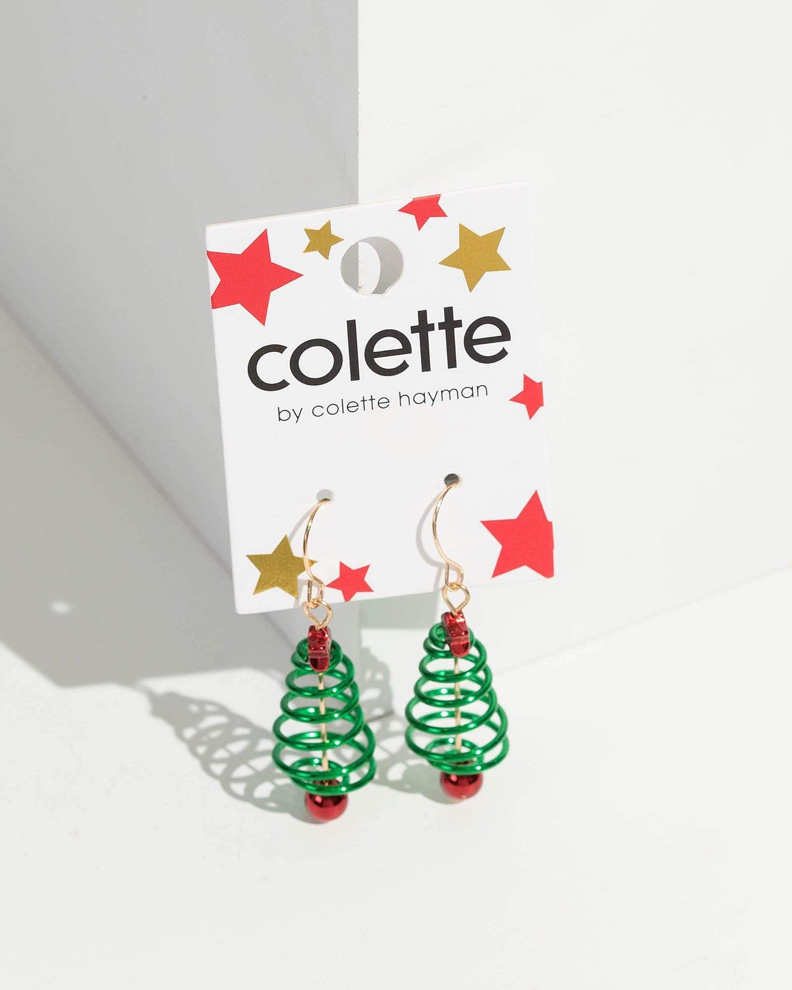 Spiral Christmas Tree Drop Earrings sold by Collete Hayman