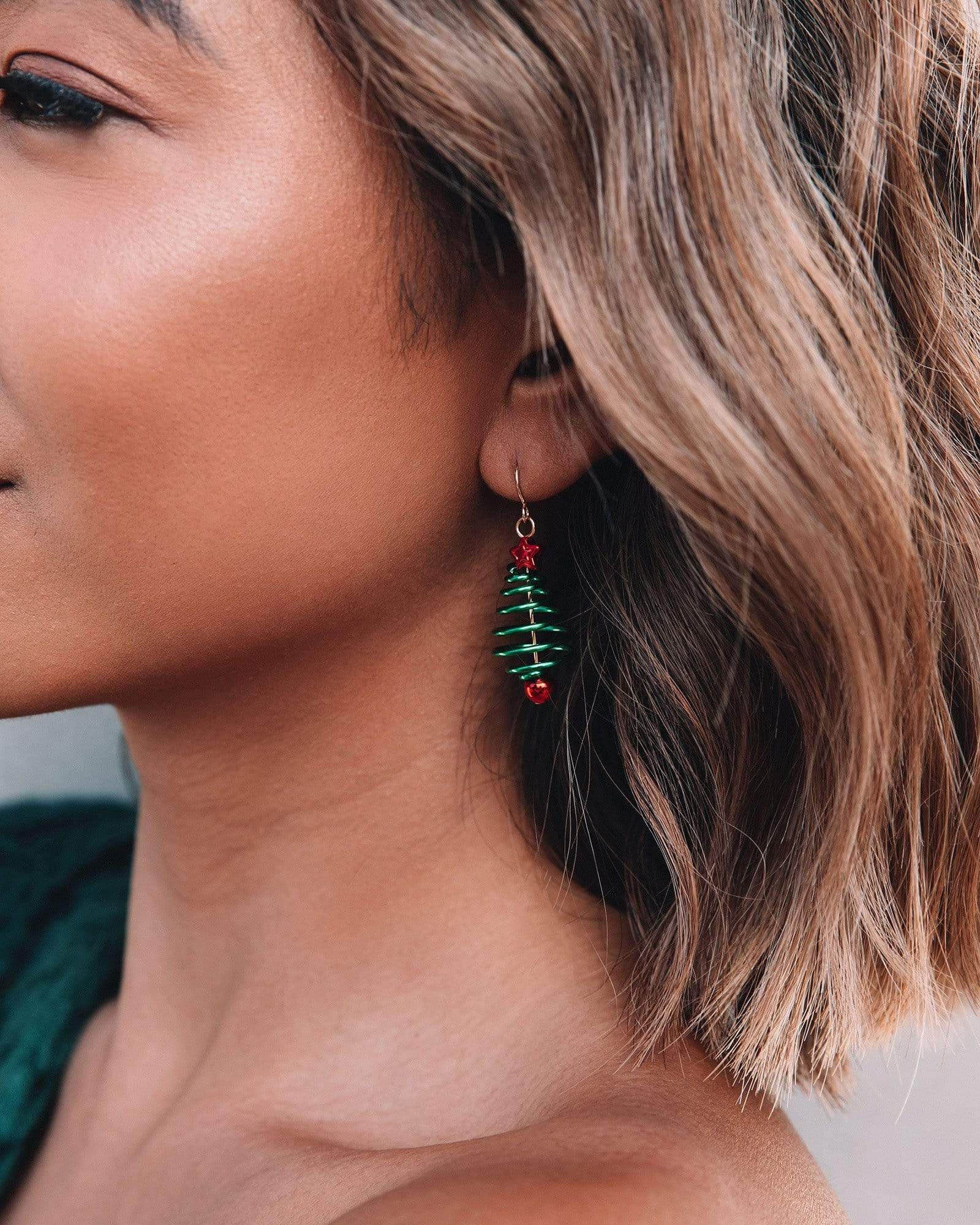 Spiral Christmas Tree Drop Earrings sold by Collete Hayman product image thumbnail 2