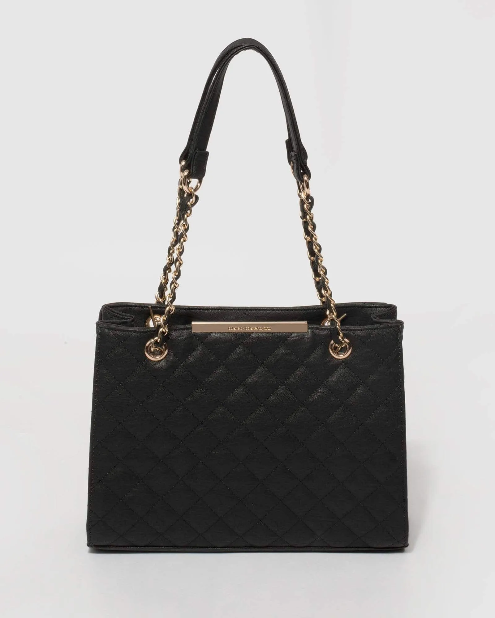 Black Megan Quilted Tote Bag sold by Collete Hayman
