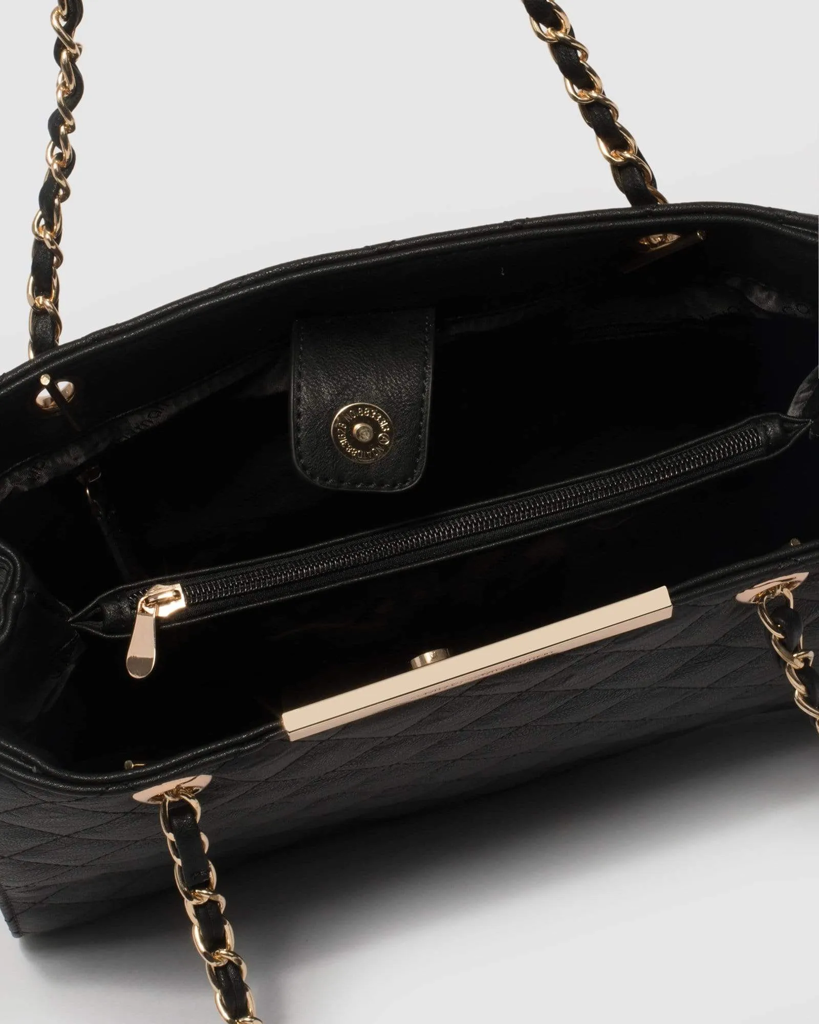 Black Megan Quilted Tote Bag sold by Collete Hayman product image thumbnail 5