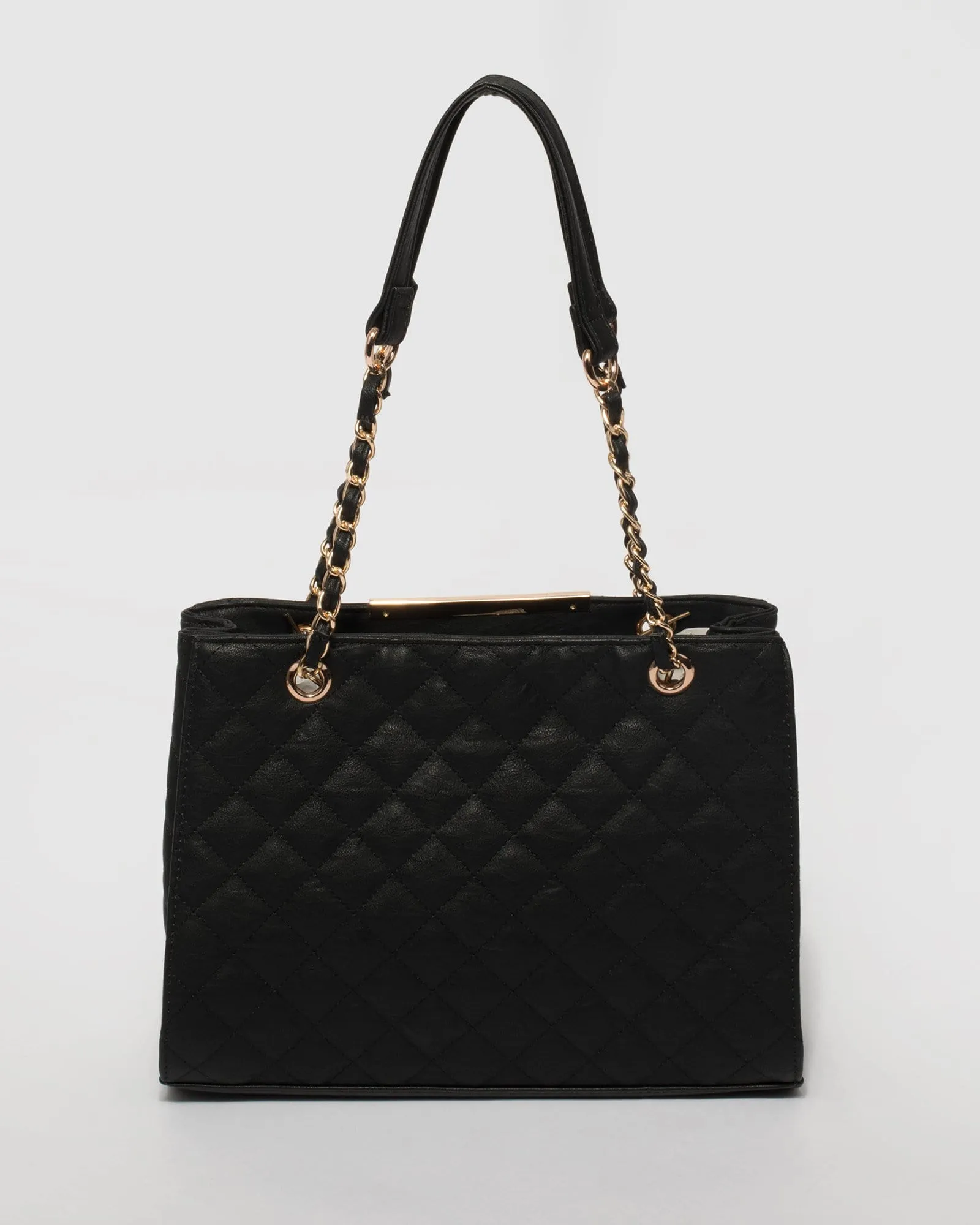 Black Megan Quilted Tote Bag sold by Collete Hayman product image thumbnail 4