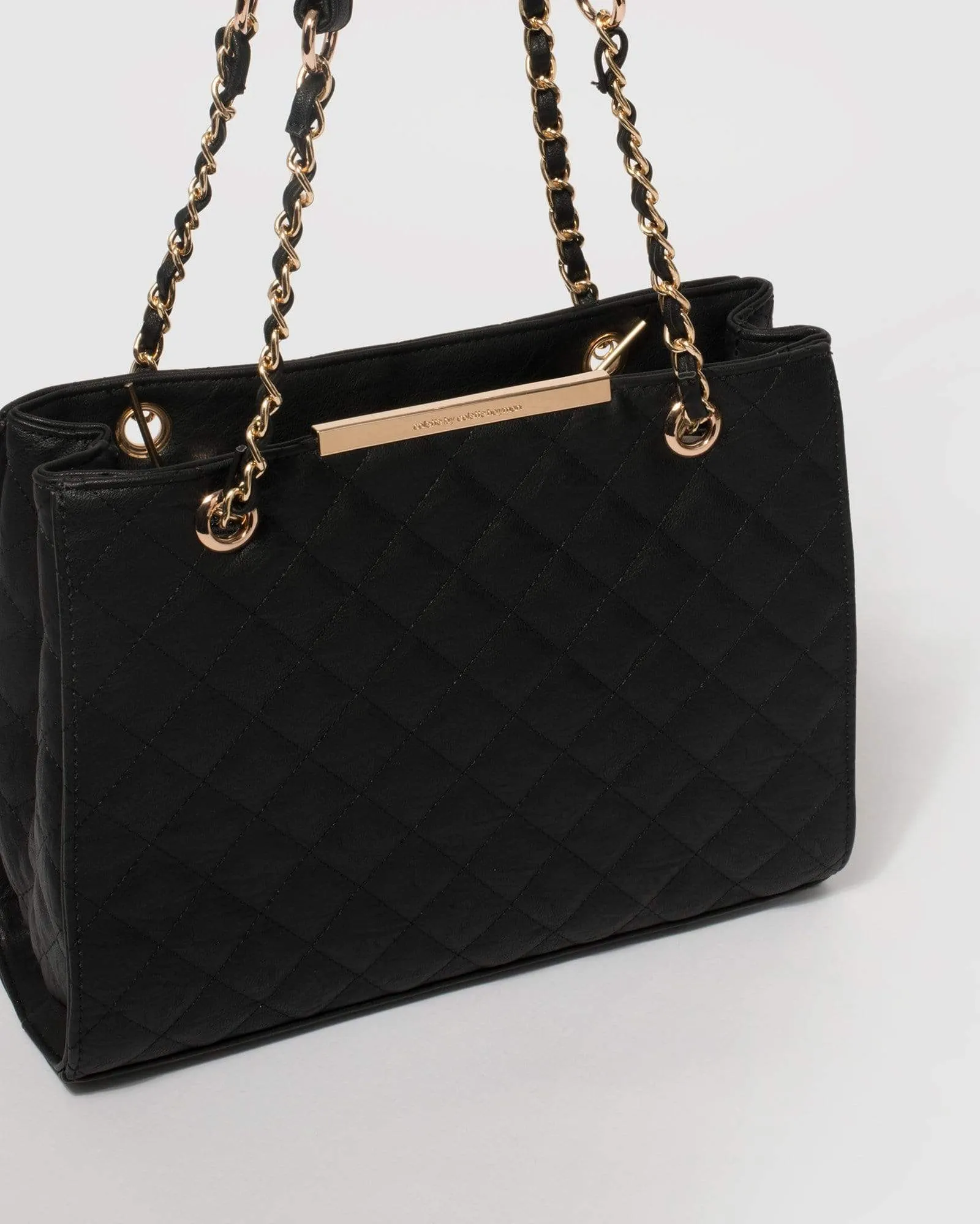 Black Megan Quilted Tote Bag sold by Collete Hayman product image thumbnail 3