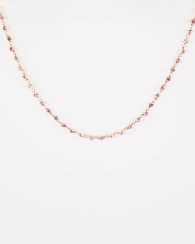 Pink Crystal Fine Chain Necklace sold by Collete Hayman