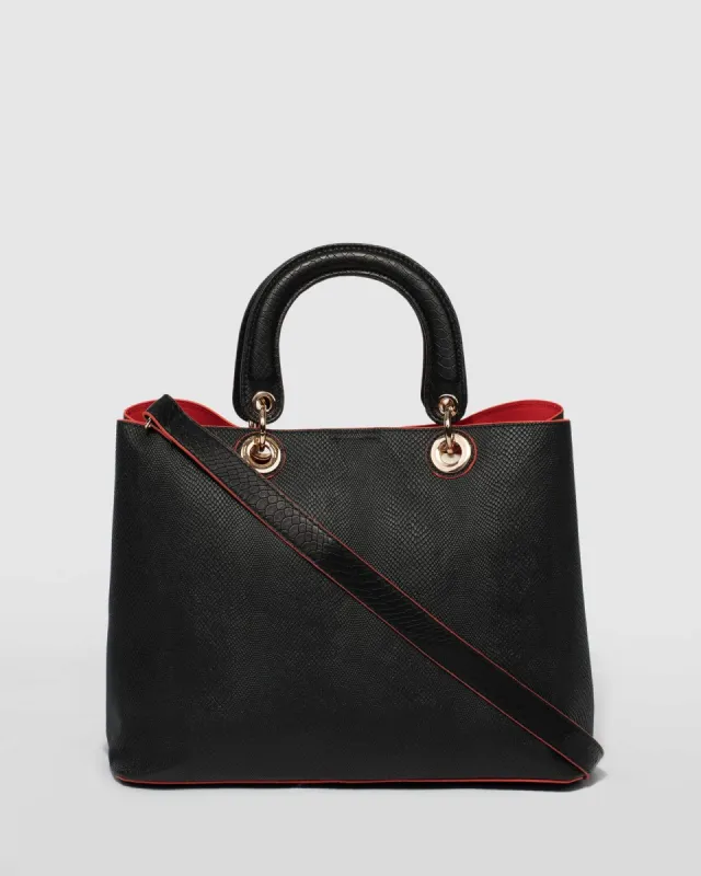Black Tori Handle Large Tote Bag sold by Collete Hayman