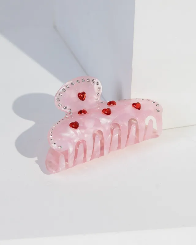 Pink Hearts Acrylic Claw Clip sold by Collete Hayman
