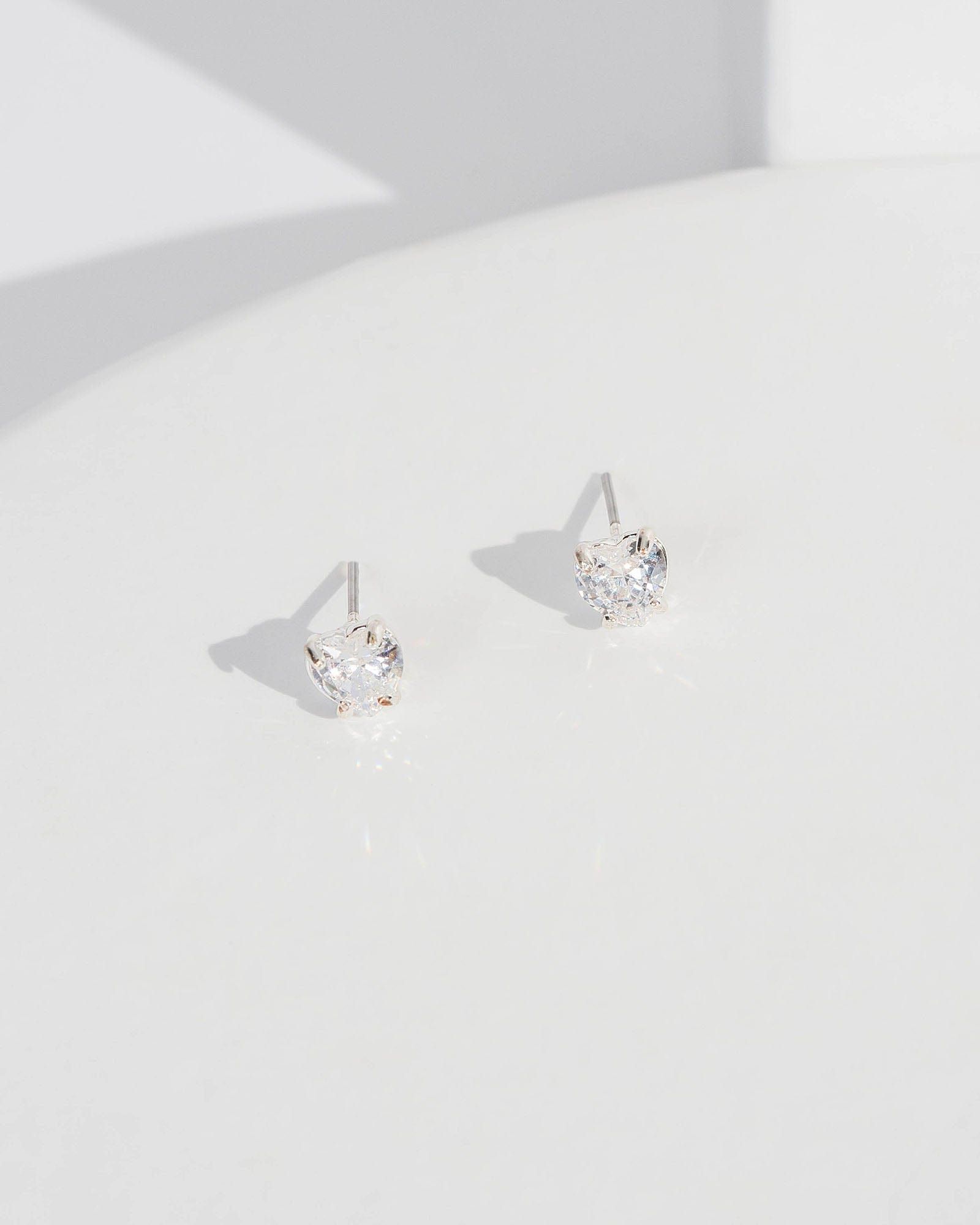 Crystal Heart Shaped Cubic Zirconia Stud Earrings sold by Collete Hayman