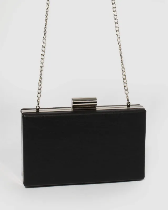 Black Sally Smooth Hardcase Clutch Bag sold by Collete Hayman