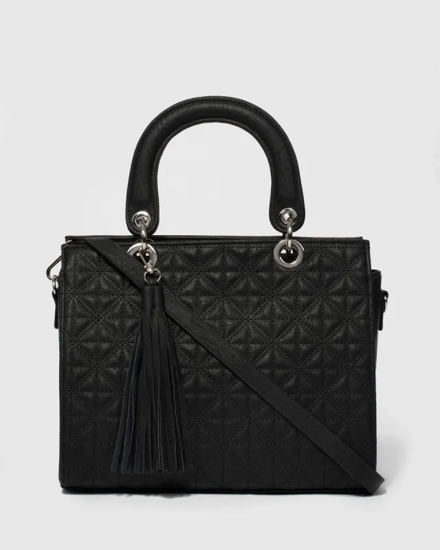 Black Ella Quilt Medium Tote Bag sold by Collete Hayman