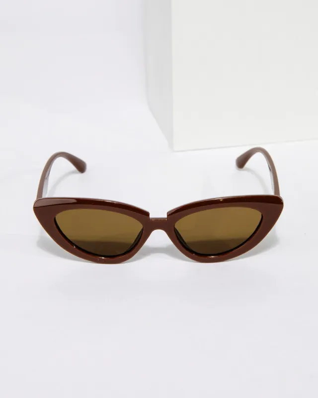 Burgundy Cut-Out Cat-Eye Shape Sunglasses sold by Collete Hayman