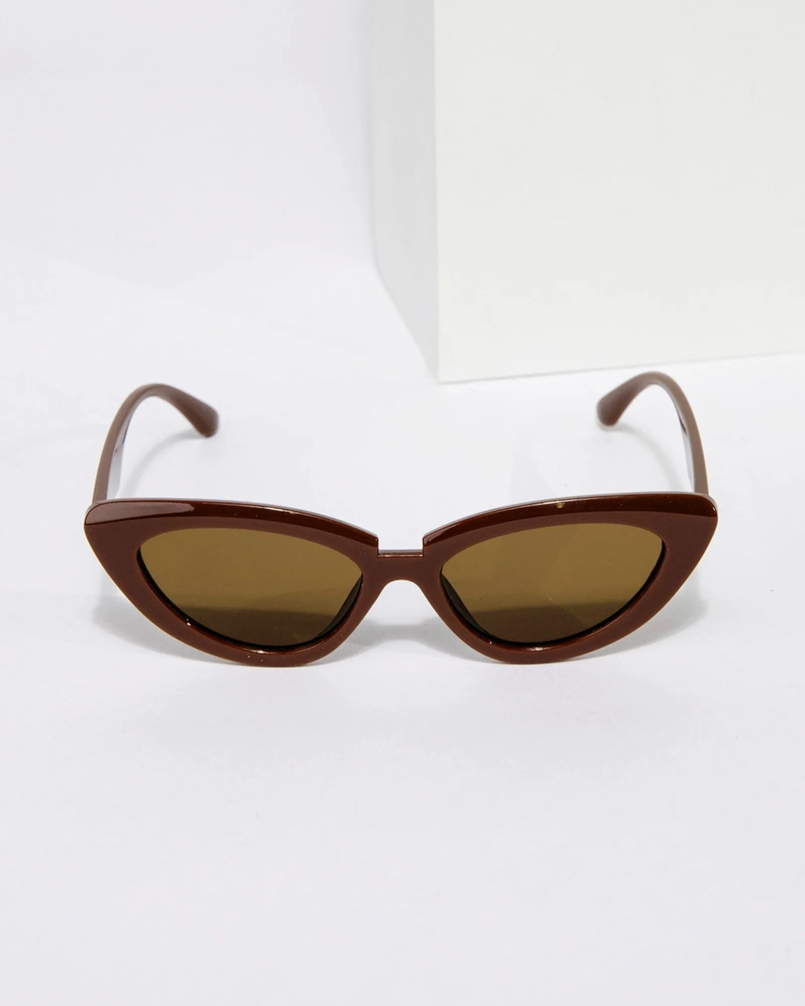 Burgundy Cut-Out Cat-Eye Shape Sunglasses sold by Collete Hayman