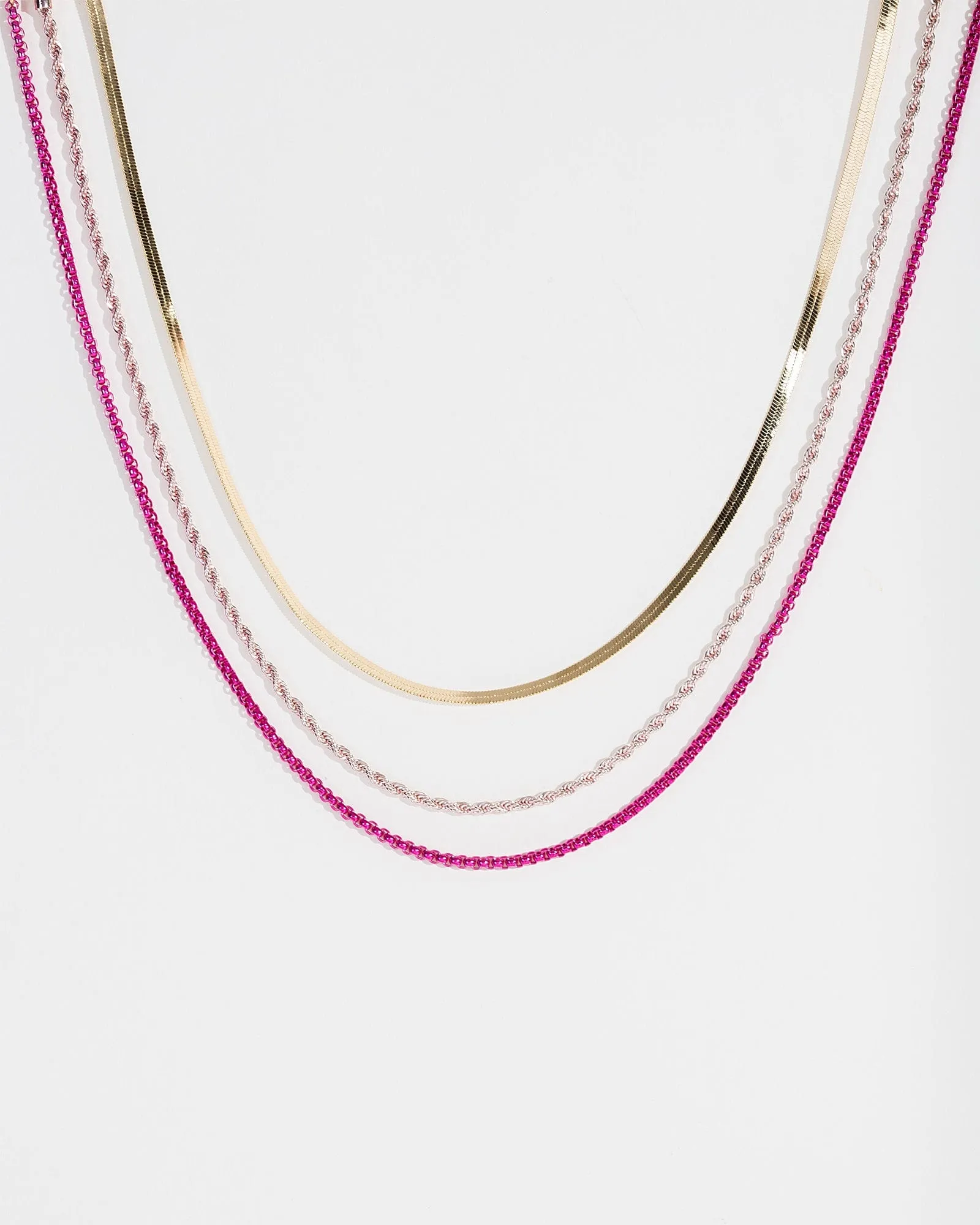 Pink Chain Layering Necklace Pack sold by Collete Hayman