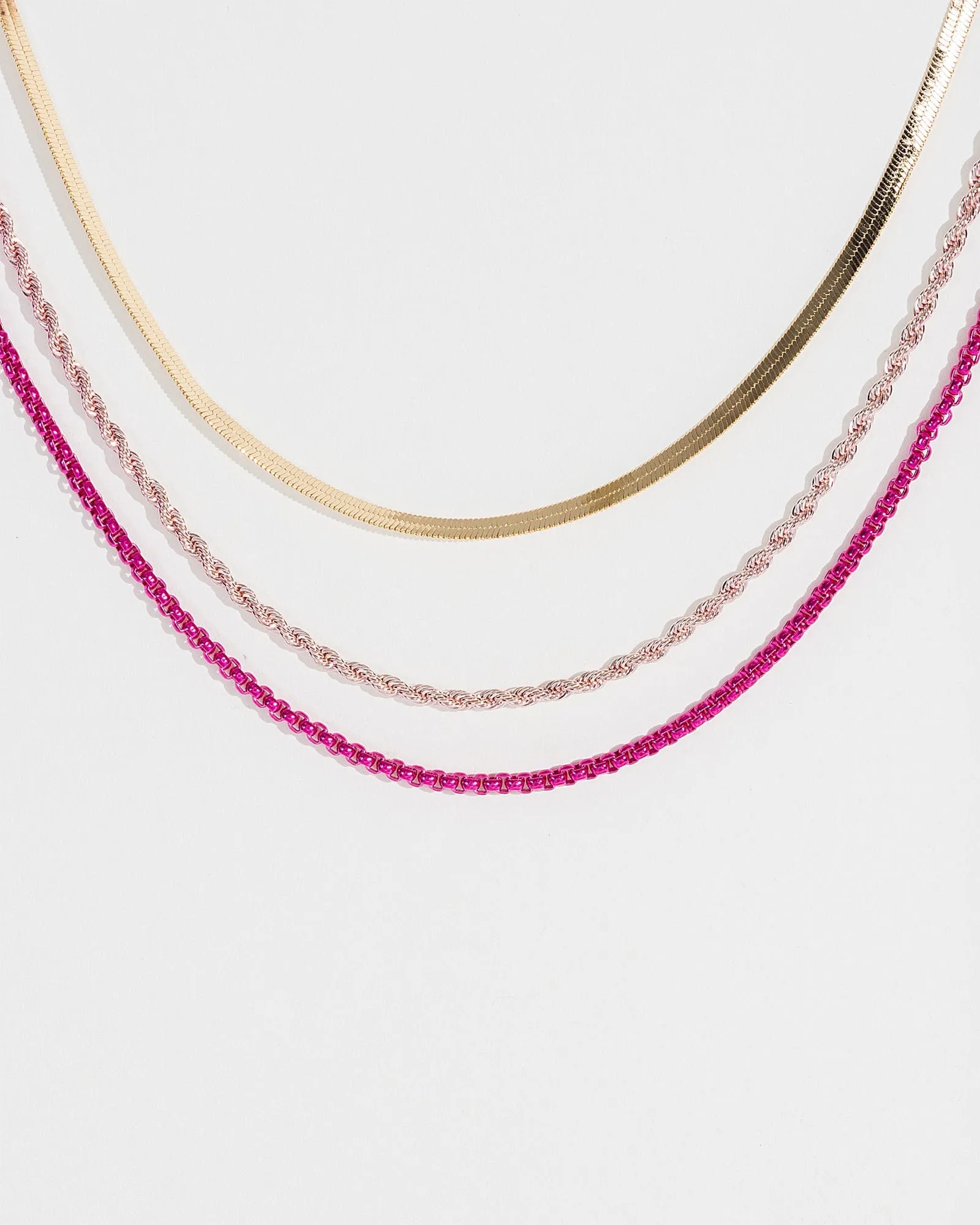 Pink Chain Layering Necklace Pack sold by Collete Hayman product image thumbnail 2