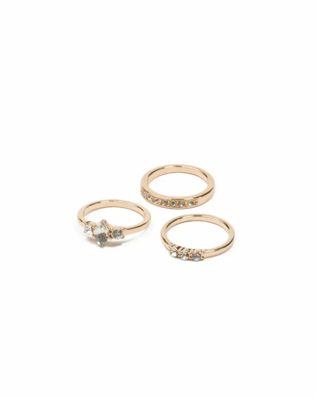 Gold Tone Multi Stone Ring Pack - Large sold by Collete Hayman