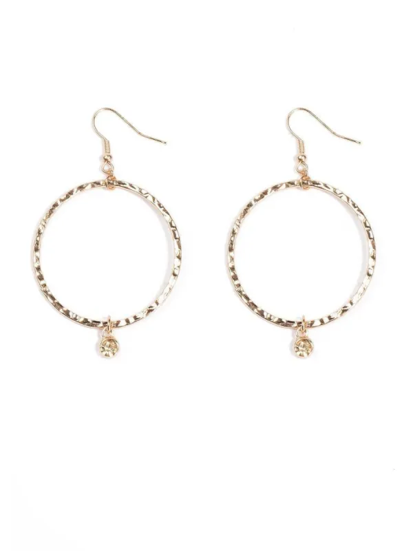 Hammered Circle Round Diamante Earrings sold by Collete Hayman