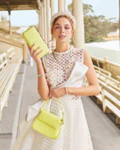 Green Charlie Hardcase Clutch Bag sold by Collete Hayman