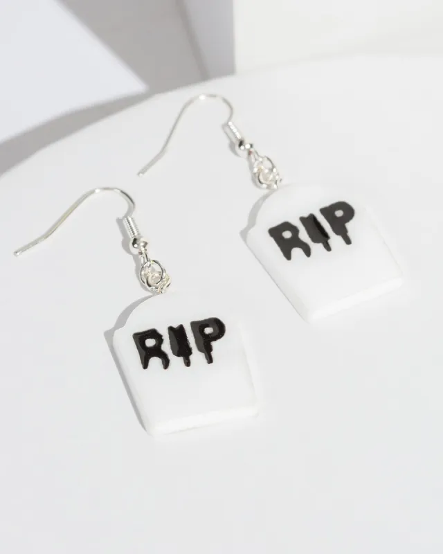 White Grave Stone Earrings sold by Collete Hayman