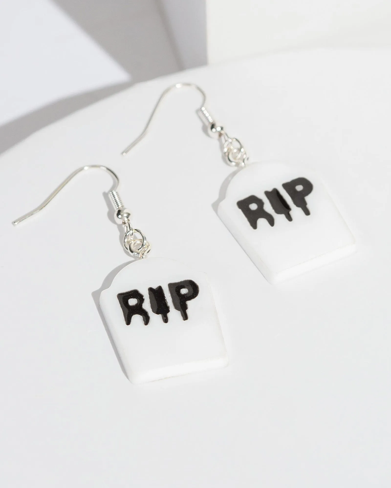 White Grave Stone Earrings sold by Collete Hayman