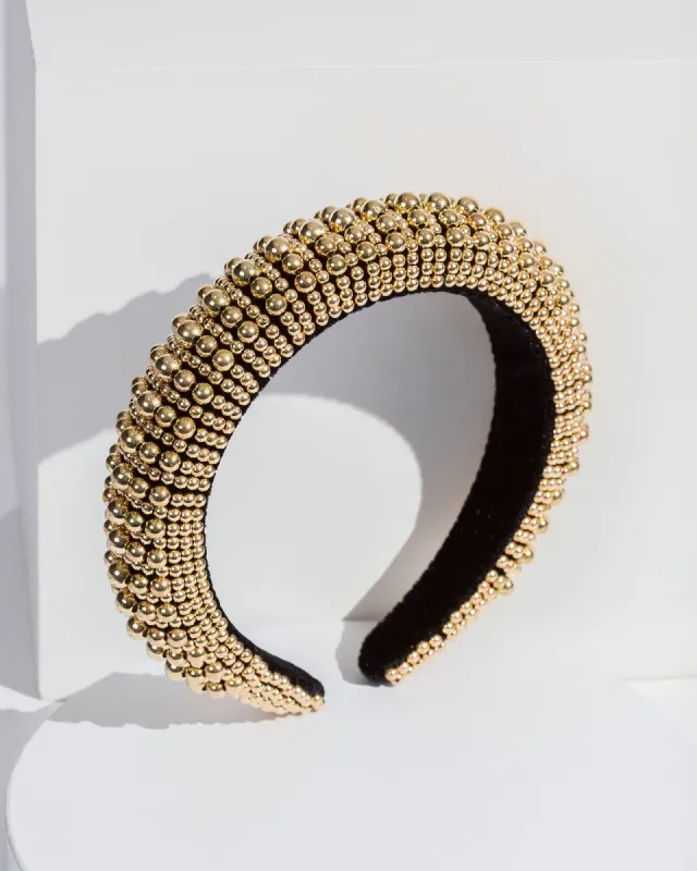 Gold Multi Solid Ball Headband sold by Collete Hayman