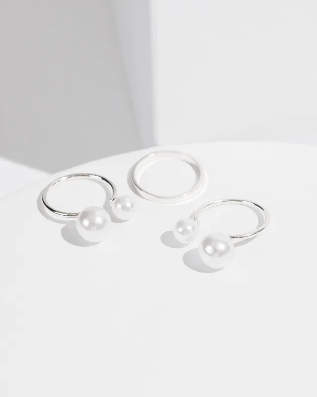 White Double Pearl Ring Pack sold by Collete Hayman