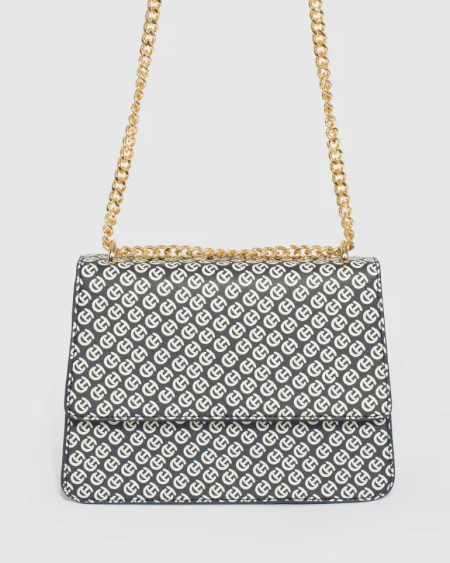 Navy Blue Monogram Rachel Crossbody Bag sold by Collete Hayman