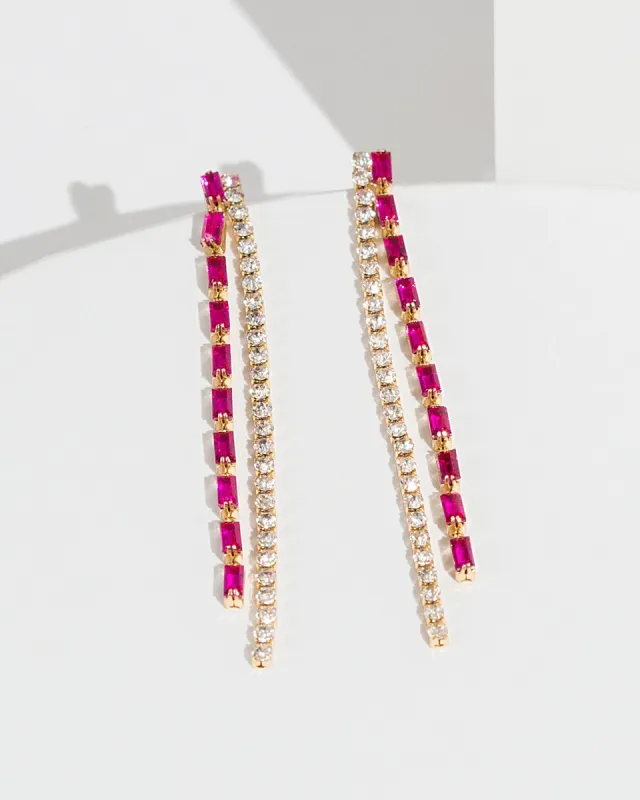 Pink Double Chain Earrings sold by Collete Hayman