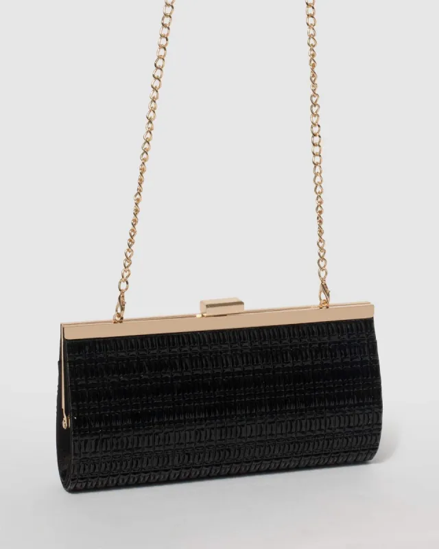 Black Liza Sparkle Clutch Bag sold by Collete Hayman