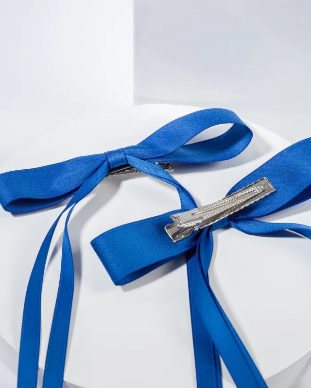 Blue 2 Pack Thin Bow Hair Slides sold by Collete Hayman