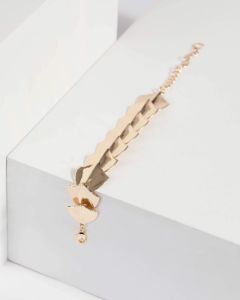 Gold Metal Statement Bracelet sold by Collete Hayman
