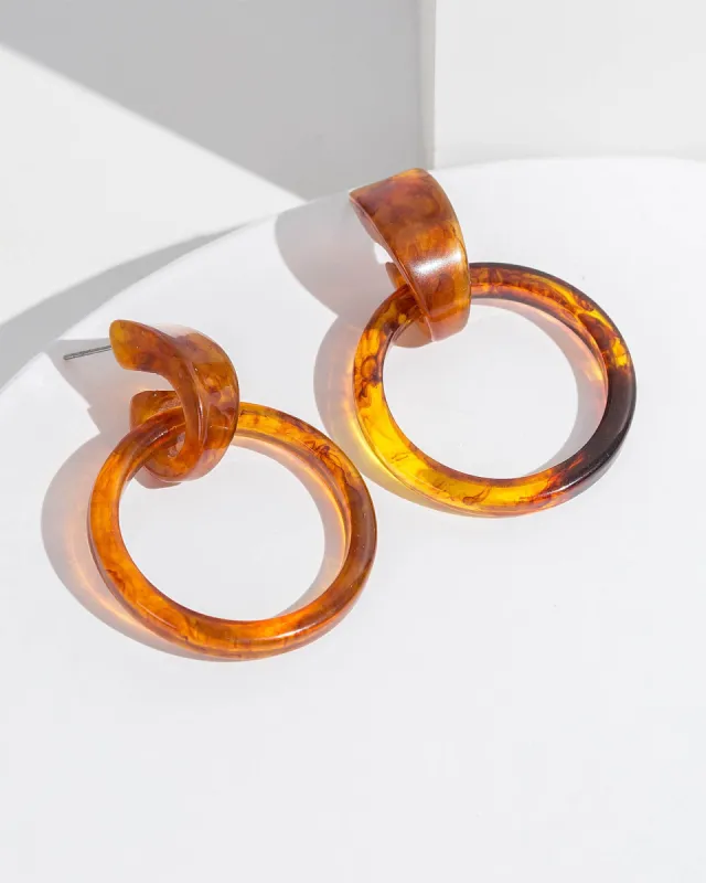 Brown Fine Acrylic Door Knocker Earrings sold by Collete Hayman