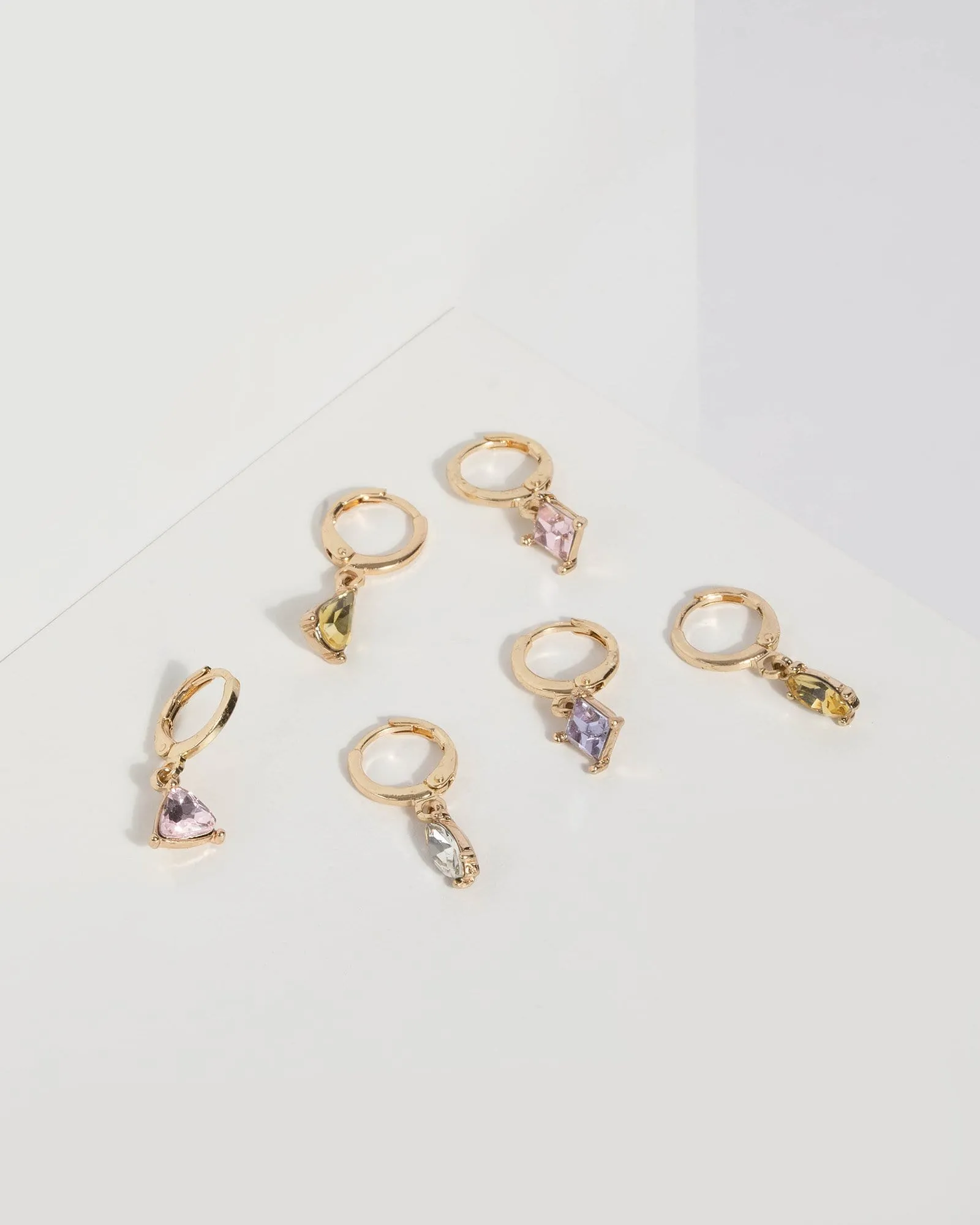 Gold Multi Crystal Hoop Earrings sold by Collete Hayman