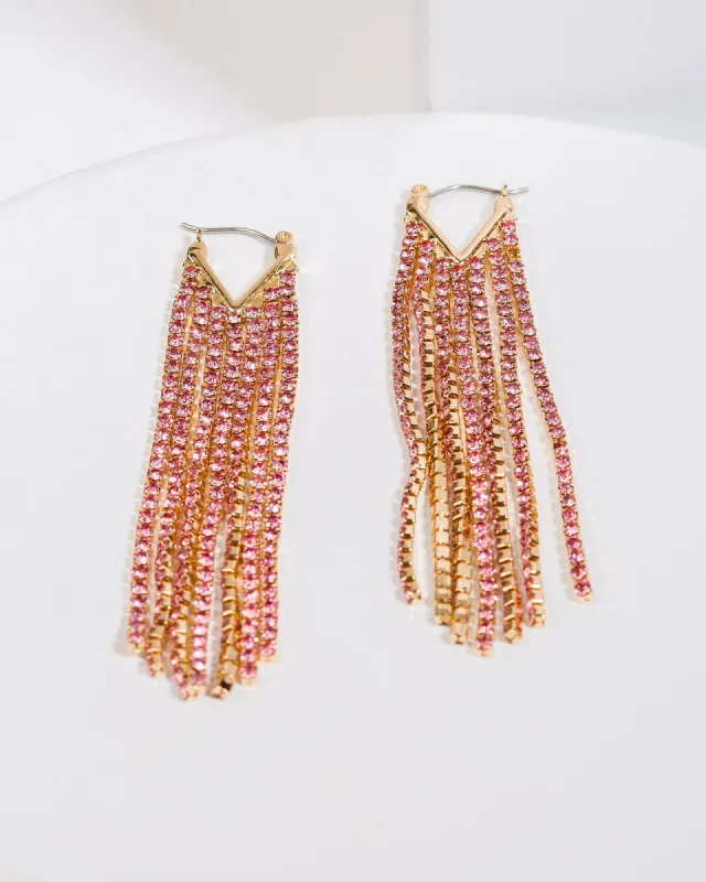 Pink Crystal Drop Earrings sold by Collete Hayman