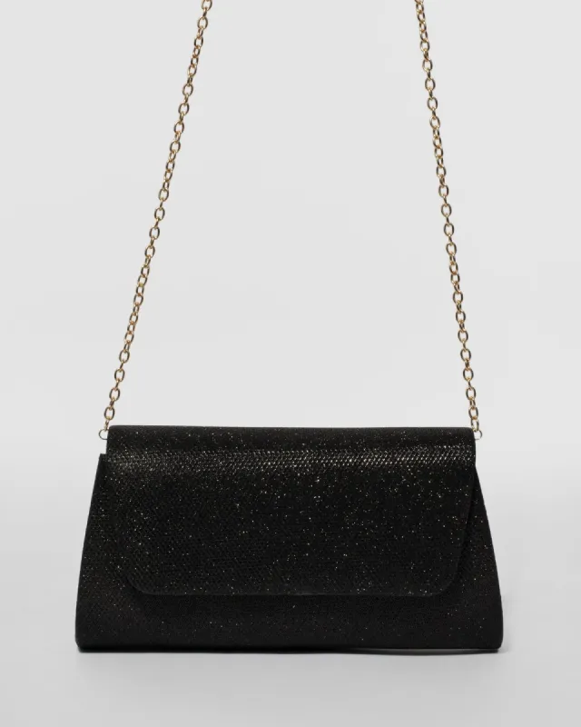 Black Leaha Evening Clutch Bag sold by Collete Hayman