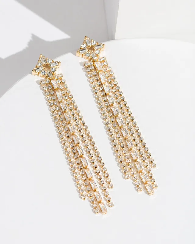 Gold Diamond Mixed Crystal Earrings sold by Collete Hayman