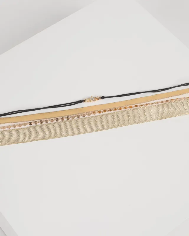 Gold Metallic Mesh Choker Pack sold by Collete Hayman