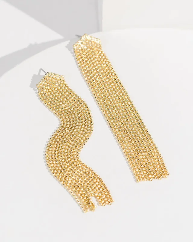 Gold Ball Bead Tassel Earrings sold by Collete Hayman