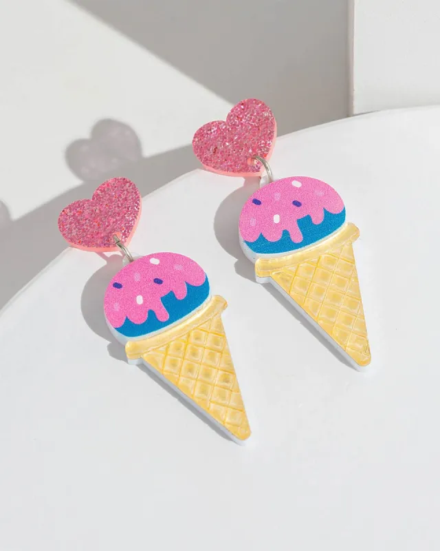 Multi Colour Ice Cream Cone Earrings sold by Collete Hayman