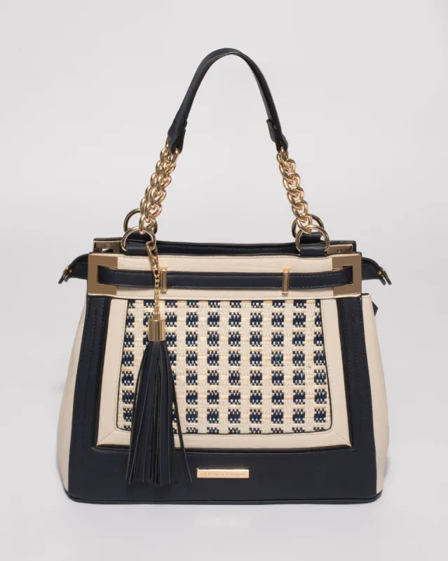 Navy and Ivory Zoe Multi Tote Bag sold by Collete Hayman
