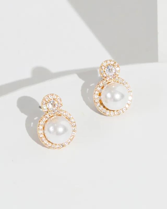 White Double Pearl Earrings sold by Collete Hayman