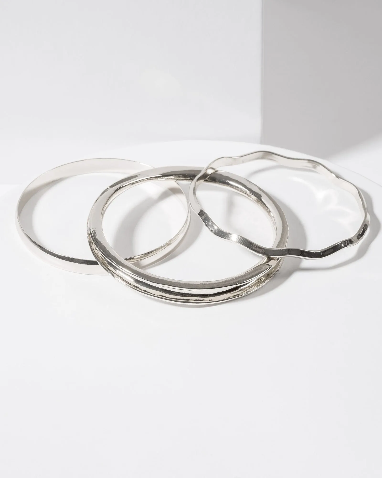 Silver 3 pack Natural Bangles sold by Collete Hayman