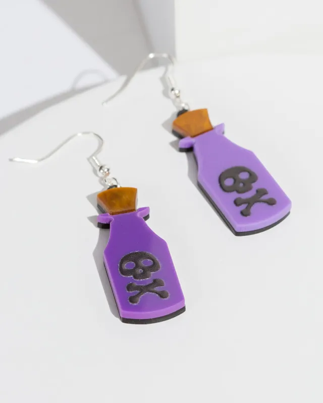 Purple Poison Bottle Earrings sold by Collete Hayman