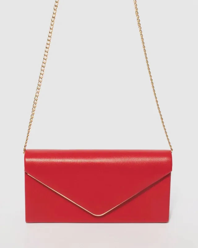 Red Vanessa Eve Clutch Bag sold by Collete Hayman