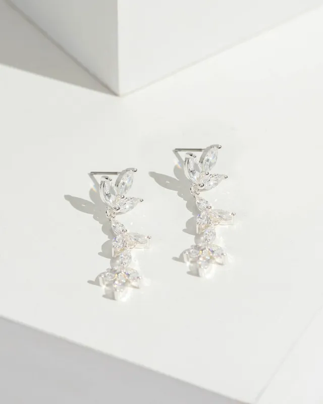 Crystal Cubic Zirconia Fine Cluster Drop Earrings sold by Collete Hayman