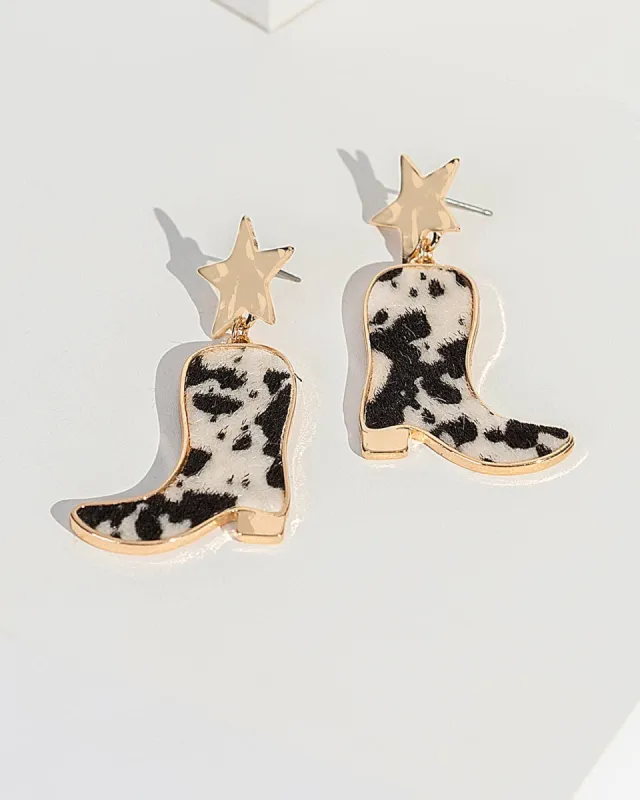 Black Star Cowgirl Boot Earrings sold by Collete Hayman