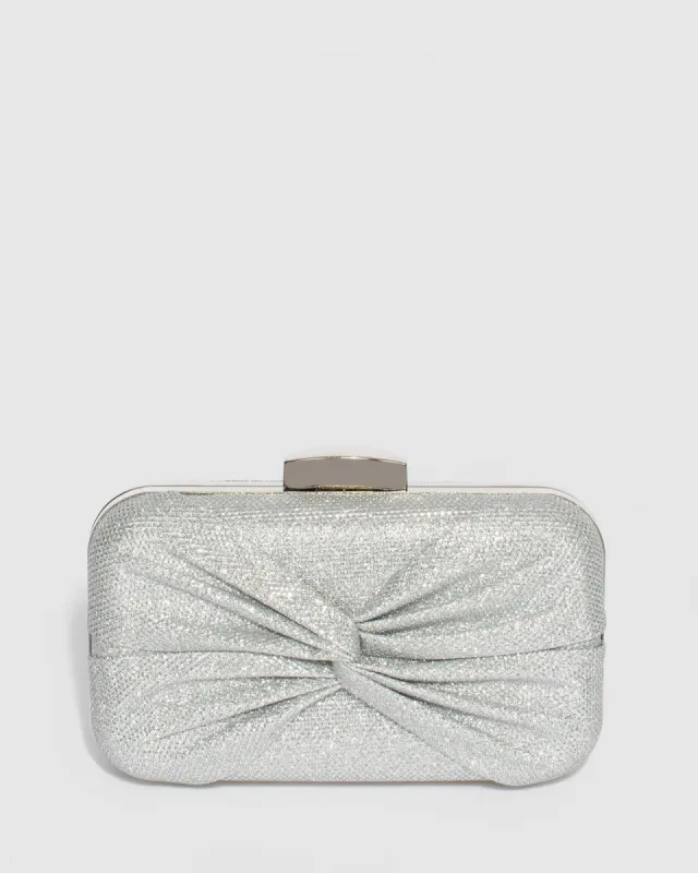 Silver Tahlia Twist Clutch Bag sold by Collete Hayman